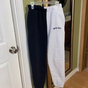 baby girl black & white sweat pants